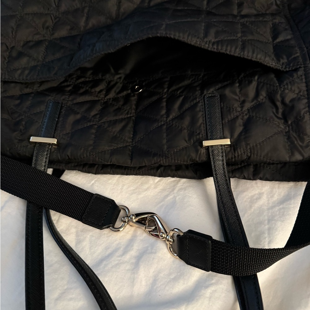 Black Quilted Tote Bag - Picture 9 of 10